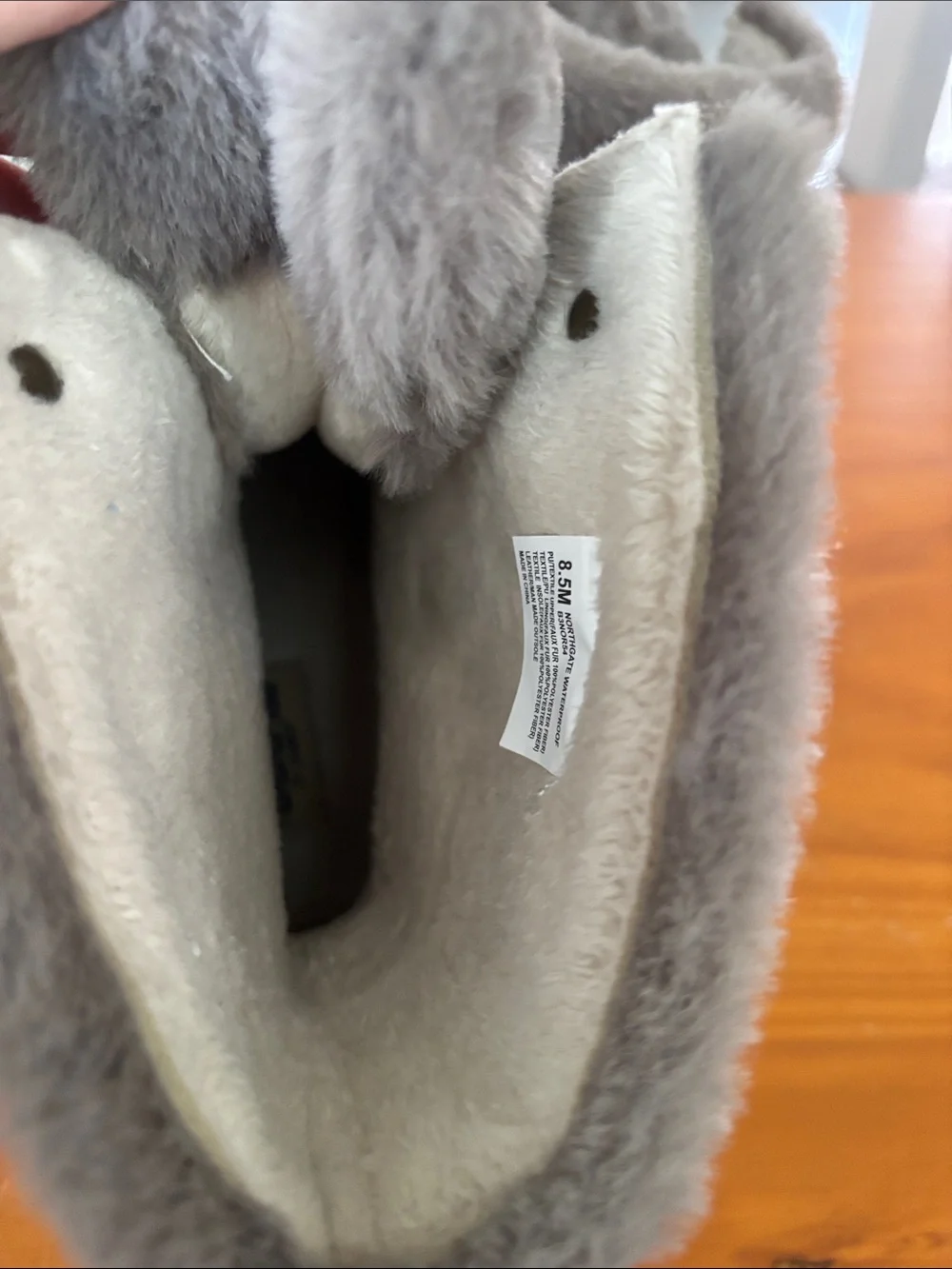 JBU Gray Faux-Fur Lace-Up Winter Boots with Pom Detail